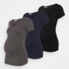 3 Pack - T-Shirt Print - Black /Dark Grey/Dark Blue -Moda Verkoop 29679c257fe941b2b6b2b1cdb4e7f000