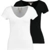 2 Pack - T-Shirt Basic - Black/White -Moda Verkoop 68b6fdf4bee145e0be86345861888f00