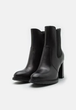 Leather- Enkellaarsjes Met Hoge Hak - Black -Moda Verkoop 905be349a0424c6ebaa958778d635f40