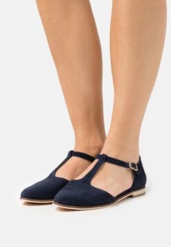 Leather - Ballerina'S Met Enkelbandjes - Dark Blue